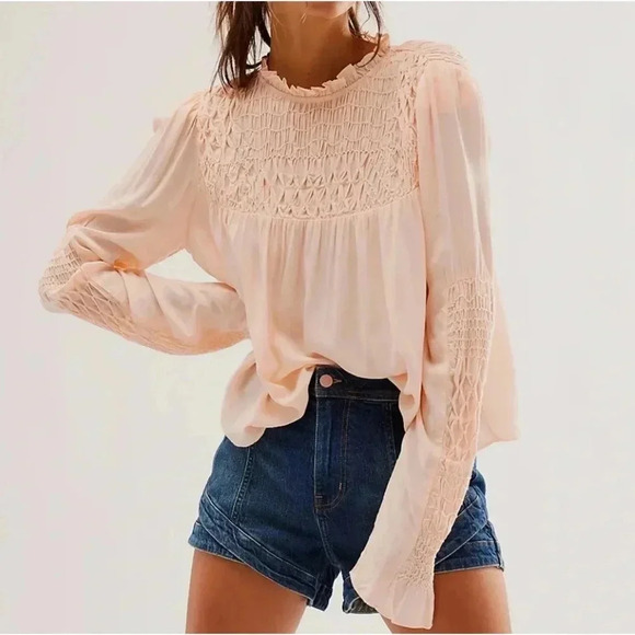 Free People Tops - Free People Smocked in Time blouse